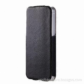 Leather Case for iPhone 5, with Noble and Elegant Design, in Black/White Color
